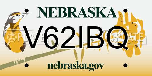 V62IBQ Nebraska License Plate