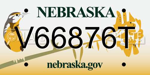 V66876T Nebraska License Plate
