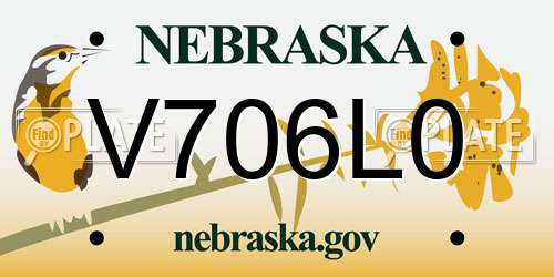 V706L0 Nebraska License Plate