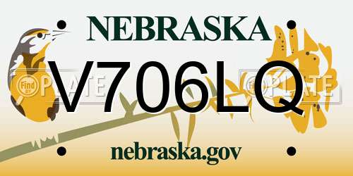 V706LQ Nebraska License Plate