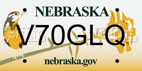 V70GLQ Nebraska License Plate