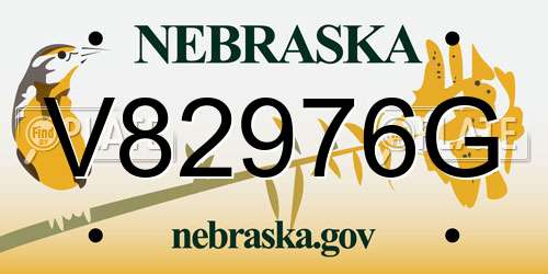 V82976G Nebraska License Plate