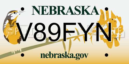 V89FYN Nebraska License Plate