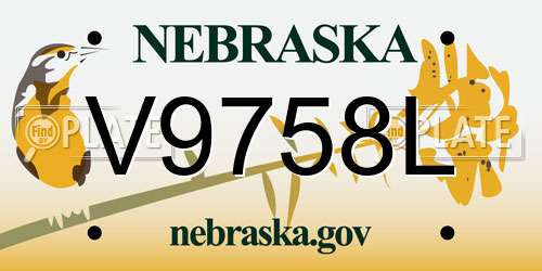 V9758L Nebraska License Plate