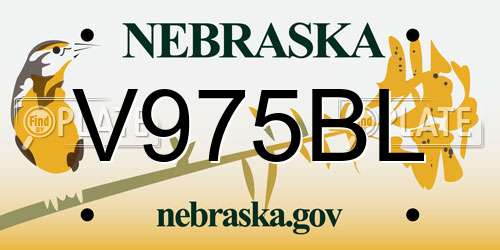 V975BL Nebraska License Plate