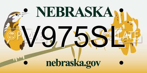 V975SL Nebraska License Plate