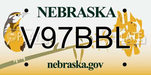 V97BBL Nebraska License Plate