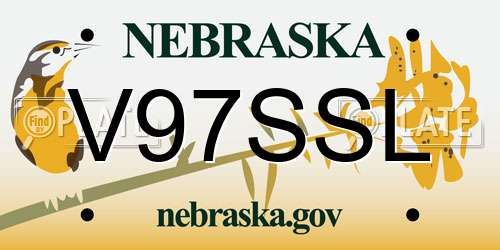 V97SSL Nebraska License Plate