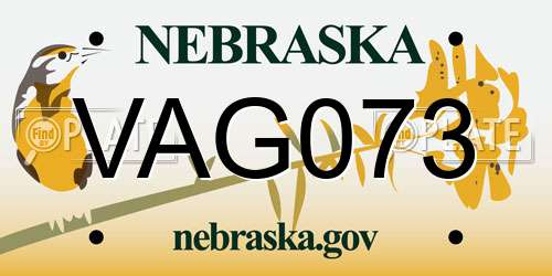 VAG073 Nebraska License Plate