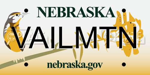 VAILMTN Nebraska License Plate