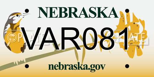 VAR081 Nebraska License Plate