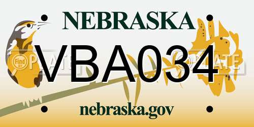 VBA034 Nebraska License Plate