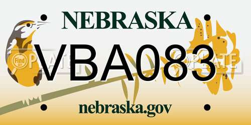 VBA083 Nebraska License Plate