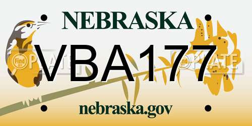 VBA177 Nebraska License Plate