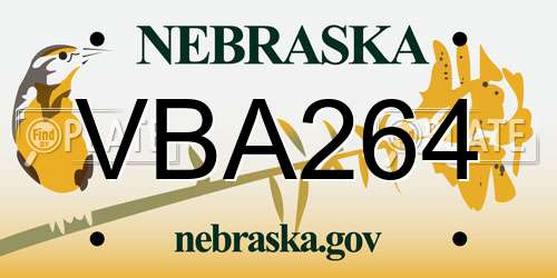 VBA264 Nebraska License Plate