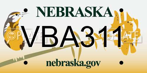 VBA311 Nebraska License Plate