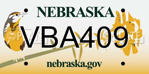 VBA409 Nebraska License Plate