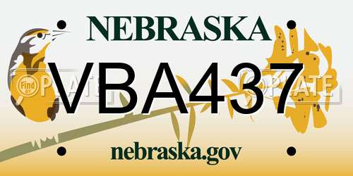 VBA437 Nebraska License Plate