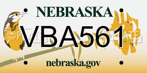 VBA561 Nebraska License Plate