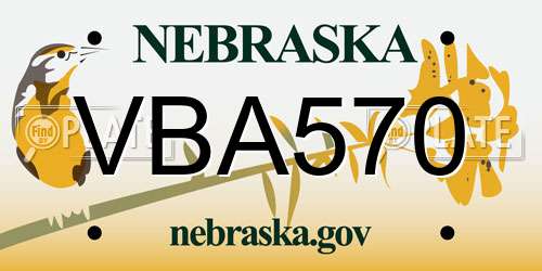 VBA570 Nebraska License Plate