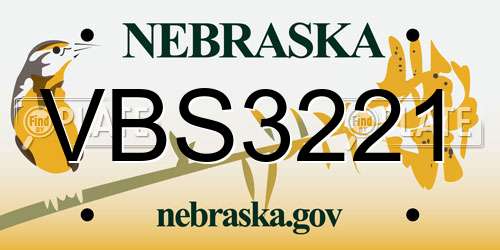 VBS3221 Nebraska License Plate