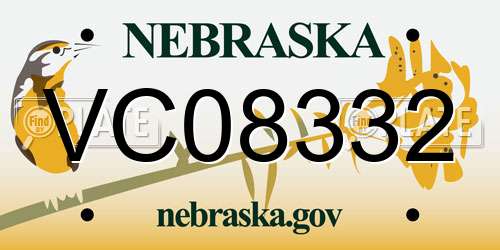 VC08332 Nebraska License Plate