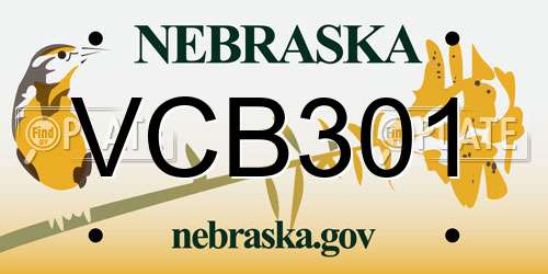 VCB301 Nebraska License Plate