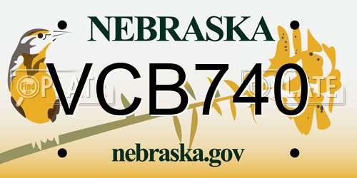 VCB740 Nebraska License Plate
