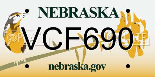 VCF690 Nebraska License Plate