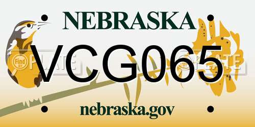 VCG065 Nebraska License Plate