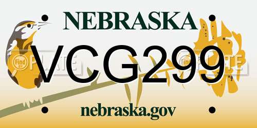 VCG299 Nebraska License Plate