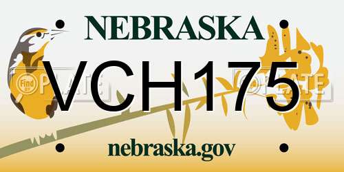 VCH175 Nebraska License Plate