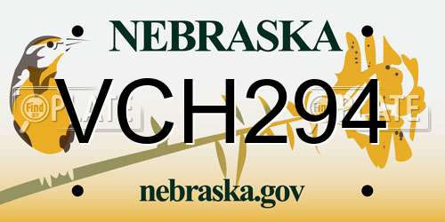 VCH294 Nebraska License Plate