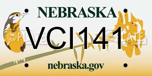 VCI141 Nebraska License Plate