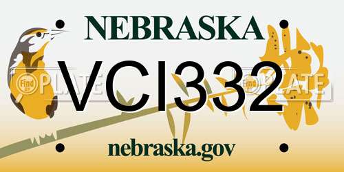 VCI332 Nebraska License Plate