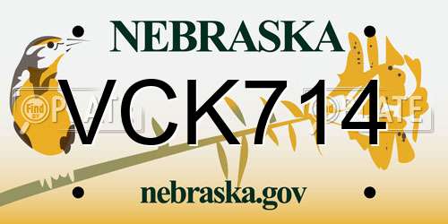 VCK714 Nebraska License Plate
