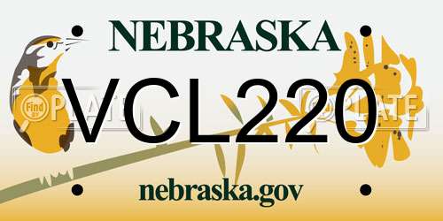 VCL220 Nebraska License Plate