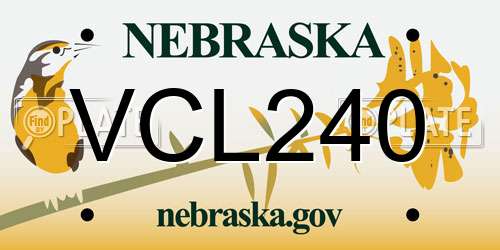 VCL240 Nebraska License Plate