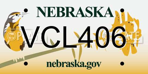 VCL406 Nebraska License Plate