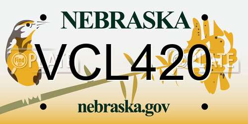 VCL420 Nebraska License Plate
