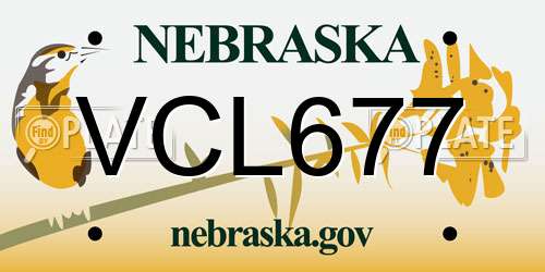 VCL677 Nebraska License Plate