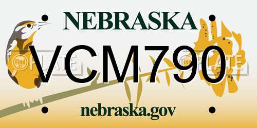 VCM790 Nebraska License Plate