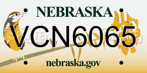 VCN6065 Nebraska License Plate