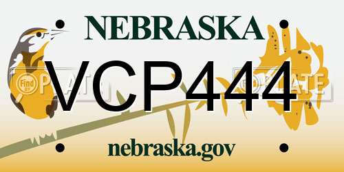 VCP444 Nebraska License Plate