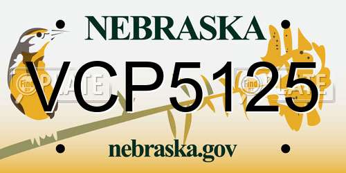VCP5125 Nebraska License Plate