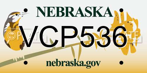 VCP536 Nebraska License Plate