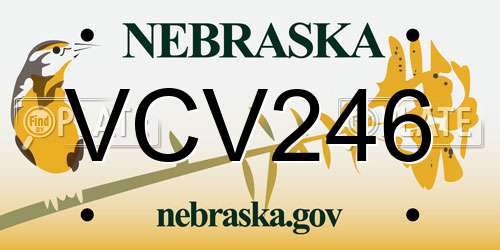 VCV246 Nebraska License Plate