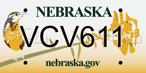 VCV611 Nebraska License Plate