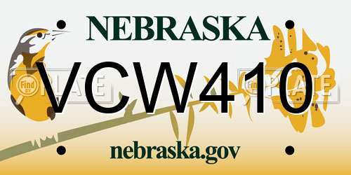 VCW410 Nebraska License Plate