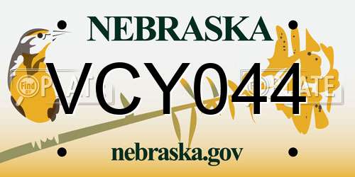 VCY044 Nebraska License Plate